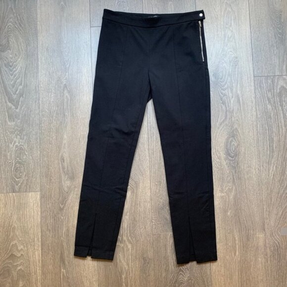 Aritzia Babaton Pants Split Hem Ankle Straight Skinny leg Trousers Black - Picture 2 of 16